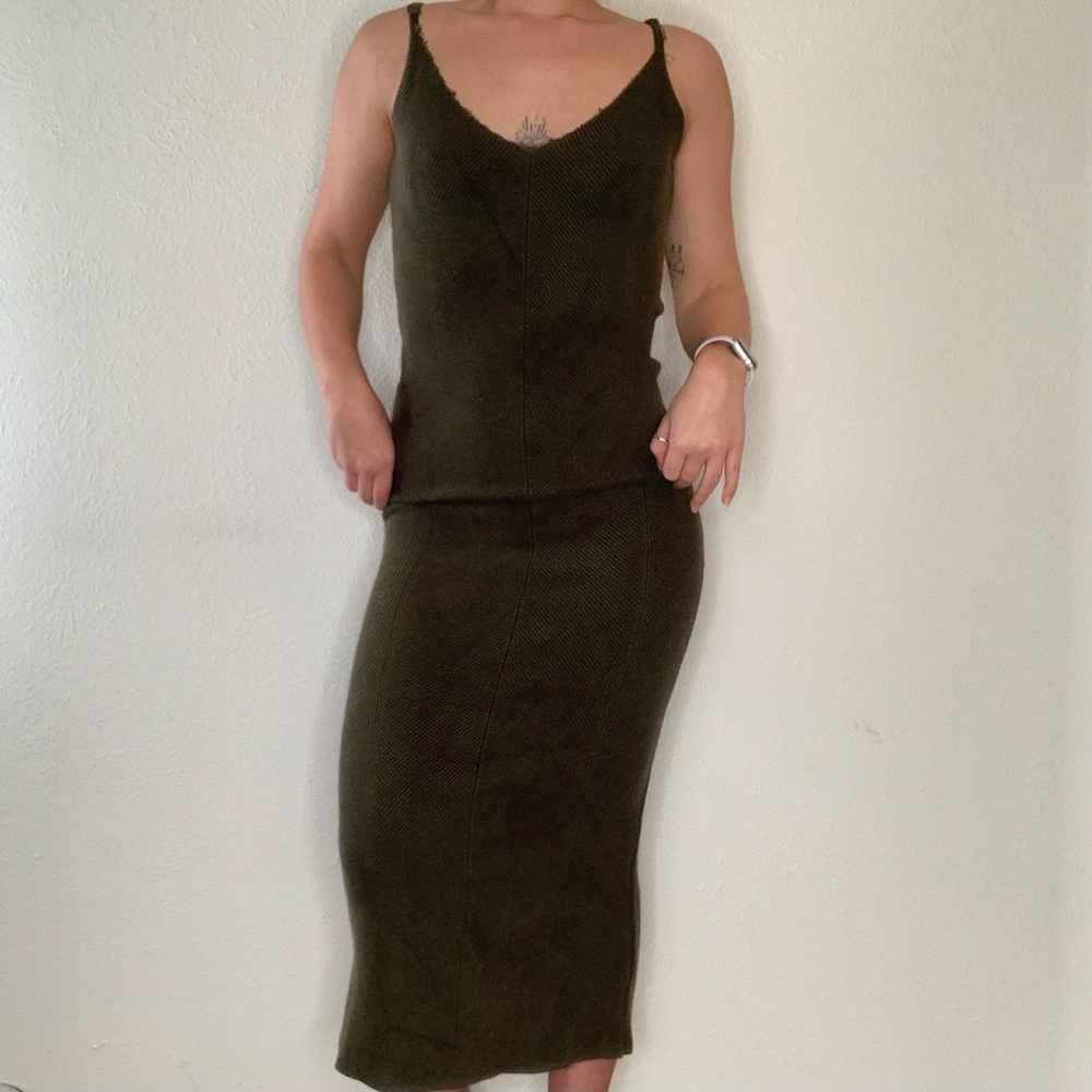 SOLD Green Knit Maxi Dress Size Small